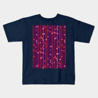 Stripes, Dots - Blue and Red Kids T-Shirt